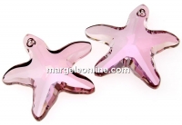 Swarovski, starfish pendant, antique pink, 16mm - x1