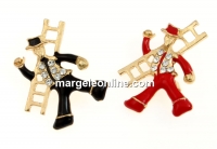 Brosa martisor, cosar rosu si negru, 31mm - x2   - (1/culoare)