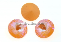 Swarovski, rivoli, peach DeLite, 12mm - x2