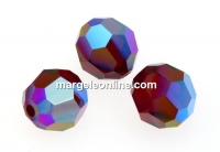 Swarovski, faceted round, siam shimmer, 8mm - x2