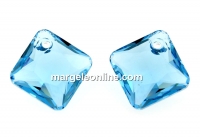 Swarovski, Princess cut pendant, aquamarine, 11.5mm - x1