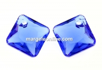 Swarovski, Princess cut pendant, sapphire, 16mm - x1