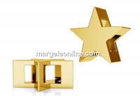 Pendant, star, gold plated 925 silver, 10mm - x1