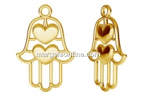 Pendant, gold plated 925 silver, Hamsa hand - x1