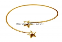 Adjustable Bracelet, gold plated 925 silver, for 2 Swarovski star 10mm - x1