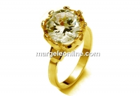 Ring crystal, gold plated 925 silver, 18.7mm inside - x1