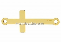 Link, cross, gold plated 925 silver, 23mm - x1