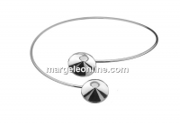 Adjustable Bracelet, rhodium plated 925 silver, for 2 Swarovski rivoli 14mm - x1