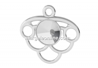 Pendant base, 925 silver, rivoli 6mm - x1