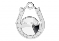 Pendant base, 925 silver, Horseshoe, rivoli 6mm - x1