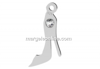 Pendant, shoe with cristal, left,  925 silver, 17x9mm - x1