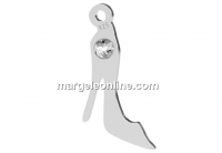 Pendant, shoe with cristal, right,  925 silver, 17x9mm - x1