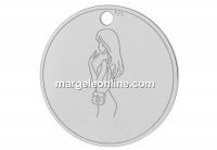 Pendant, shopping girl,  925 silver, 18mm - x1