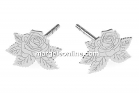 Earring findings, rose, 925 silver - x1pair