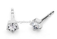 Earring findings, 925 silver, chaton 2mm, 925 silver - x1pair