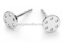 Earring findings round, 925 silver - x1pair