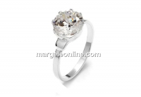 Ring base, with 6mm zirconia crystal, 925 silver, inside 16.4mm - x1