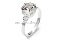 Ring base, with 9mm zirconia crystal, 925 silver, inside 18.5mm - x1