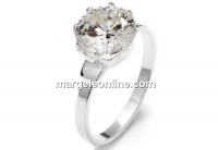 Ring base, with 12mm zirconia crystal, 925 silver, inside 17.3mm - x1