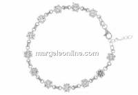 Bracelet with 12 zirconia links, 6mm, 925 silver, 18cm - x1