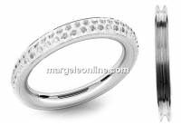 Ring base, pavé 925 silver,16mm, for Swarovski crystals - x1