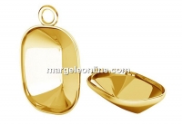 Pendant base, gold plated 925 silver, for Swarovski 4568 14x10mm - x1