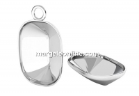 Pendant base, 925 silver, for Swarovski 4568 14x10mm - x1