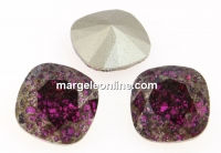 Swarovski, fancy square, fuchsia black patina, 12mm - x1