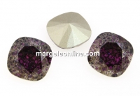 Swarovski, fancy square, amethyst black patina, 12mm - x1