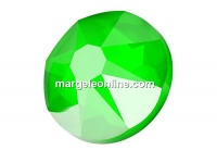 Swarovski, cabochon, SS34 hotfix, electric green, 7mm - x4