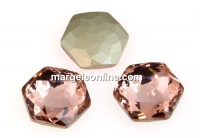 Swarovski 4683, fantasy hexagon, vintage rose, 8mm - x2