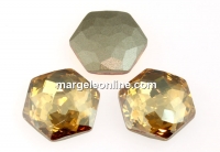 Swarovski 4683, fantasy hexagon, golden shadow, 8mm - x2