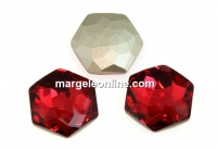 Swarovski 4683, fantasy hexagon, scarlet, 12mm - x1