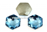 Swarovski 4683, fantasy hexagon, aquamarine, 8mm - x2