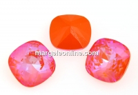 Swarovski, square fancy, Orange Glow DeLite, 10mm - x1