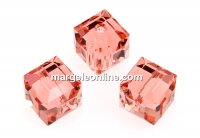 Swarovski, cube bead, rose peach, 8mm - x1