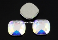 Swarovski, cabochon cushion, aurore boreale, 7mm - x2