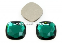 Swarovski, cabochon cushion, emerald, 7mm - x2