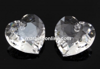 Swarovski, heart pendant, crystal, 10.5mm - x2