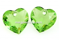 Swarovski, heart pendant, peridot, 8mm - x2