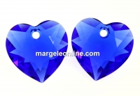 Swarovski, pandantiv inima, majestic blue, 10.5mm - x2