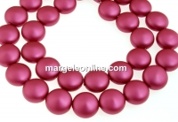 Swarovski disk pearls, mulberry pink pearl, 10mm - x10