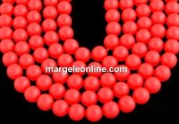 Swarovski pearls, neon red, 12mm - x2