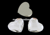 Swarovski, heart cabochon, crystal, 3.6mm - x4