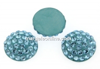 Swarovski, pave cabochon, aquamarine, 6mm - x1