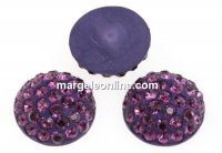 Swarovski, pave cabochon, amethyst, 6mm - x1