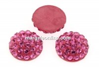 Swarovski, pave cabochon, rose, 6mm - x1