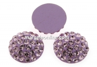 Swarovski, pave cabochon, light amethyst, 6mm - x1