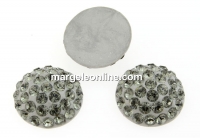 Swarovski, pave cabochon, black diamond, 6mm - x1