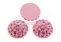 Swarovski, pave cabochon, light rose, 6mm - x1